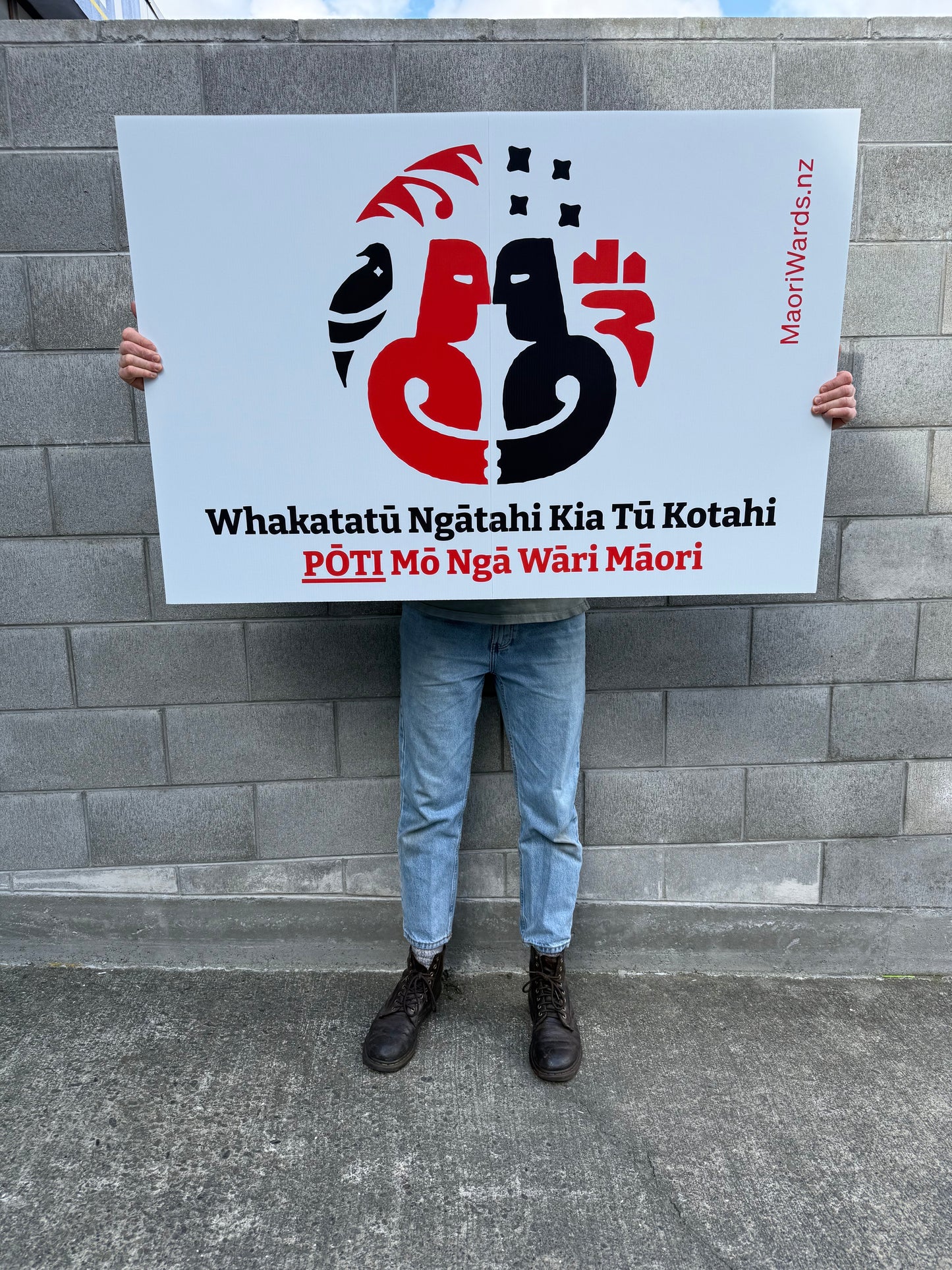 Māori Wards Placard Te Reo Māori: Big! (1200mm x 800mm)