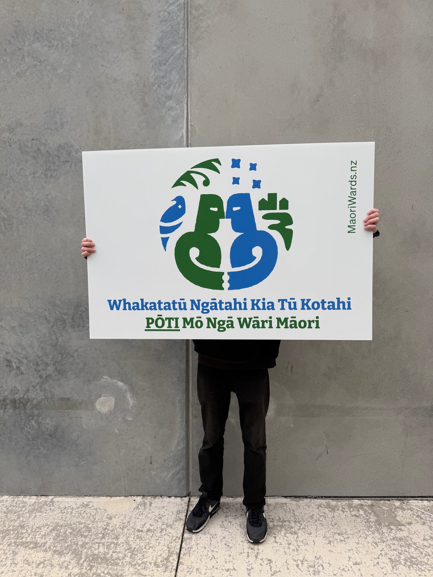 Māori Wards Placard Te Reo Māori: Big! (1200mm x 800mm)